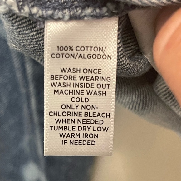 LOFT Custom Upcycled Bleached/Distressed Denim Jacket - Picture 6 of 15